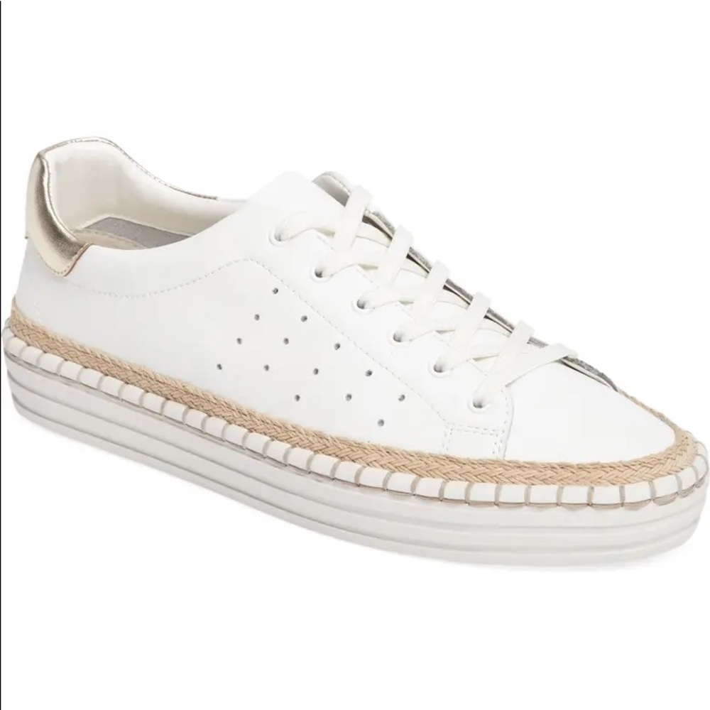 Sam Edelman White and Gold Sneakers